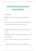 ENT100 Final Exam Questions and Answers 100&percnt; Pass
