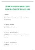 ENT100 ORDERS AND FAMILIES EXAM QUESTIONS AND ANSWERS 100&percnt; PASS