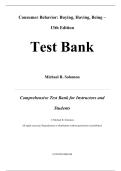 Test Bank for Consumer Behavior Buying Having Being 13th Edition Michael R&period; Solomon&comma; All ChapterS 1 - 14