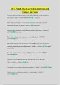 DIT Final Exam actual questions and  correct answers