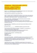 CRIMINAL PROCEDURE GPSTC 320&sol;321 QUESTIONS & ANSWERS&lpar;RATED A&plus;&rpar;