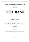 Test Bank for College Algebra and Trigonometry&comma; 7th edition by Margaret L&period; Lial&comma; All Chapters Covered