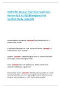 HUN 2201 Human Nutrition Final Exam  Review Q & A 2025 &lpar;Complete And  Verified Study material&rpar;