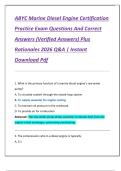 ABYC Marine Diesel Engine Certification  Practice Exam Questions And Correct  Answers &lpar;Verified Answers&rpar; Plus  Rationales 2026 Q&A &vert; Instant  Download Pdf 