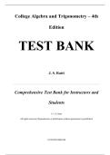 Test Bank for College Algebra and Trigonometry&comma; 4th edition by J S Ratti&comma; All Chapters Covered