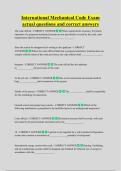International Mechanical Code Exam  actual questions and correct answers