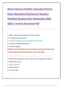 Alarm System Installer Licensing Practice  Exam Questions And Correct Answers  &lpar;Verified Answers&rpar; Plus Rationales 2026  Q&A &vert; Instant Download Pdf 