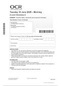 OCR A Level Chemistry A H432&sol;01 Periodic table&comma; elements and physical chemistry June 2025