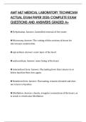 AMT MLT MEDICAL LABORATORY TECHNICIAN ACTUAL EXAM PAPER 2026 COMPLETE EXAM QUESTIONS AND ANSWERS GRADED A&plus;