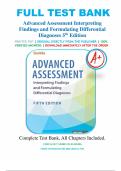 Test Bank for Advanced Assessment Interpreting Findings and Formulating Differential Diagnoses 5th Edition by Laurie Goolsby&comma; Mary Jo&semi; Grubbs ISBN 9781719645935 Chapter 1-20 &vert; Complete Guide A&plus;