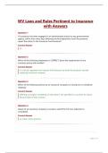 WV Laws and Rules Pertinent to Insurance with Answers&period;