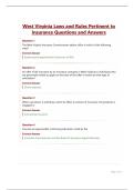 West Virginia Laws and Rules Pertinent to Insurance Questions and Answers&period;