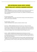 AON INTERVIEW EXAM LATEST UPDATE QUESTIONS WITH VERIFIED ANSWERS RATED