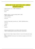 AONN Certification  ACTUAL  EXAM  QUESTIONS WITH CORRECT DETAILRD  ANSWERS RATED A&plus; LATEST  UPDATE 