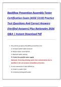 Backflow Prevention Assembly Tester  Certification Exam &lpar;ASSE 5110&rpar; Practice  Test Questions And Correct Answers  &lpar;Verified Answers&rpar; Plus Rationales 2026  Q&A &vert; Instant Download Pdf 