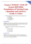 NUR155 &ndash; Foundations of Nursing Exam 2 &vert; Questions and Answers &vert; Grade A Verified Content &vert; Galen College 2025&sol;2026 Update