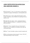 AONN CERTIFICATION EVALUATION EXAM 2026 QUESTIONS GRADED A&plus;