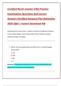 Certified Bench Jeweler &lpar;CBJ&rpar; Practice  Examination Questions And Correct  Answers &lpar;Verified Answers&rpar; Plus Rationales  2026 Q&A &vert; Instant Download Pdf