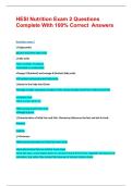HESI Nutrition Exam 2 Questions Complete With 100&percnt; Correct  Answers