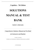 Solutions Manual & Test Bank for Cognition 7th Edition by Gabriel A Radvansky&comma; &lpar;All Chapters 1-15&rpar;