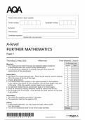 2025 AQA A Level Further Mathematics Paper 1 &lpar;7367&sol;1&rpar;