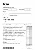 2025 AQA A Level Mathematics Paper 2 &lpar;7357&sol;2&rpar;