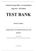 TEST BANK &mdash; Clinical Nursing Skills&colon; A Concept-Based Approach   4th Edition &mdash; Barbara Callahan &mdash; ISBN 9780134616834