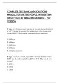 COMPLETE TEST BANK AND SOLUTIONS MANUAL FOR WE THE PEOPLE&comma; 14TH EDITION &lpar;ESSENTIALS&rpar; BY BENJAMIN GINSBERG &ndash; PDF VERSION