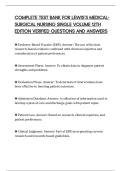 COMPLETE TEST BANK FOR LEWIS&rsquo;S MEDICALSURGICAL NURSING SINGLE VOLUME 12TH EDITION VERIFIED QUESTIONS AND ANSWERS