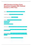AWS Solutions Architect Exam Questions Complete With Outlined Answers &vert;&vert; 100&percnt; Pass