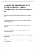 COMPLETE TEST BANK FOR ROACH&rsquo;S 11TH EDITION INTRODUCTORY CLINICAL PHARMACOLOGY FULL SOLUTIONS GRADED A&plus;