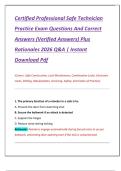 Certified Professional Safe Technician  Practice Exam Questions And Correct  Answers &lpar;Verified Answers&rpar; Plus  Rationales 2026 Q&A &vert; Instant  Download Pdf 