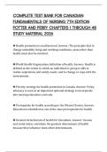 COMPLETE TEST BANK FOR CANADIAN FUNDAMENTALS OF NURSING 7TH EDITION POTTER AND PERRY CHAPTERS 1 THROUGH 48 STUDY MATERIAL 2026