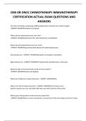 ONS OR ONCC CHEMOTHERAPY IMMUNOTHERAPY CERTIFICATION ACTUAL EXAM QUESTIONS AND