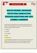 NUR 631&sol;NUR631 ADVANCED PATHO FINAL EXAM ACTUAL 2025&sol;2026 QUESTIONS AND 100&percnt; CORRECT ANSWERS