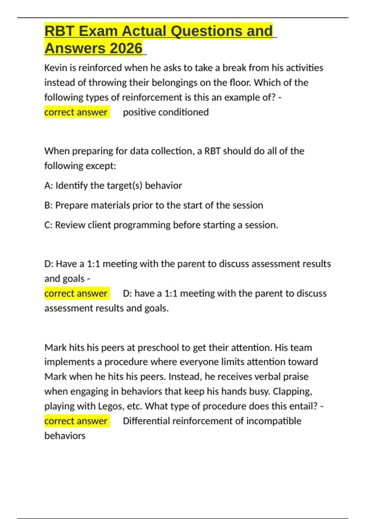 Rbt Questions RBT Exam Actual Questions and Answers 2026.docx - Rbt - Stuvia US