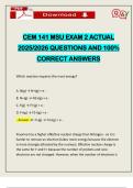 CEM 141 MSU EXAM 2 ACTUAL 2025&sol;2026 QUESTIONS AND 100&percnt; CORRECT ANSWERS