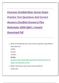 Cicerone Certified Beer Server Exam  Practice Test Questions And Correct  Answers &lpar;Verified Answers&rpar; Plus  Rationales 2026 Q&A &vert; Instant  Download Pdf