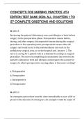CONCEPTS FOR NURSING PRACTICE 4TH EDITION TEST BANK 2026 ALL CHAPTERS 1 TO 57 COMPLETE QUESTIONS AND SOLUTIONS