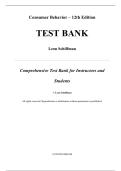 Test Bank For Consumer Behavior 12th Edition By Leon Schiffman&comma; Chapters 1-16