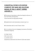 CONCEPTUAL PHYSICS 13TH EDITION COMPLETE TEST BANK AND SOLUTIONS MANUAL BY PAUL G HEWITT VERIFIED ANSWERS A&plus;