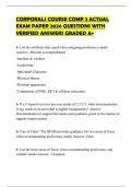 CORPORALS COURSE COMP 2 ACTUAL EXAM PAPER 2026 QUESTIONS WITH VERIFIED ANSWERS GRADED A&plus;