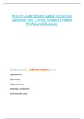 Bio 121 - Lab 6 Exam Latest 2025&sol;2026  Questions and Correct Answers Graded  A&plus;&vert;Assured Success 
