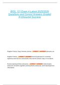BIOL 121 Exam 4 Latest 2025&sol;2026  Questions and Correct Answers Graded  A&plus;&vert;Assured Success