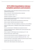 D771 WGU Quantitative Literacy complete questions and answers