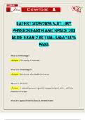 LATEST 2025&sol;2026 NJIT LIBY PHYSICS EARTH AND SPACE 203 NOTE EXAM 2 ACTUAL Q&A 100&percnt; PASS