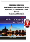Modern Advanced Accounting in Canada &ndash; 10th Edition &lpar;Complete Solution Manual&comma; Chapters 1&ndash;12&rpar;