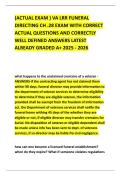 &lpar;ACTUAL EXAM &rpar; VA LRR FUNERAL DIRECTING CH &period;28 EXAM WITH CORRECT ACTUAL QUESTIONS AND CORRECTLY WELL DEFINED ANSWERS LATEST ALREADY GRADED A&plus; 2025 - 2026