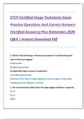 ETCP Certified Stage Technician Exam  Practice Questions And Correct Answers  &lpar;Verified Answers&rpar; Plus Rationales 2026  Q&A &vert; Instant Download Pdf 