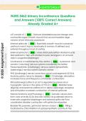 NURS 5462 Urinary incontinence Questions  and Answers &lpar;100&percnt; Correct Answers&rpar;  Already Graded A&plus;